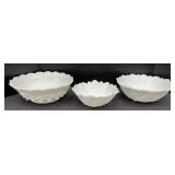 (3) MILK GLASS BOWLS