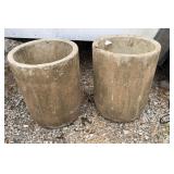 (2) MINIMALIST CONCRETE PLANTERS