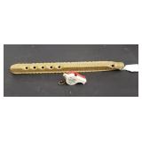 HAND CARVED WOOD FLUTE & WHISTLE