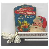 VINTAGE SANTA & OTHER CHRISTMAS DECOR