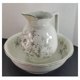 CARTWRIGHT IRONSTONE WATER BOWL AND PITCHER