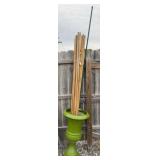 COMPOSITE URN W/ BAMBOO POLES