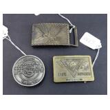 (3) BELT BUCKLES: NORTH AMERICAN FISHING CLUB
