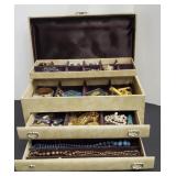 JEWELRY CHEST W/ ASSTD JEWELRY