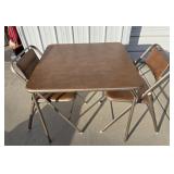 SAMSONITE CARD TABLE W/ (2) CHAIRS