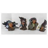 (4) NATIVE AMERICAN FIGURINES