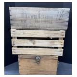 (2) WOOD CRATE & WOOD BOX