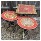 (2) SOUTHWEST STYLE TILE TOP TABLES