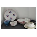 POTTERY, HEART SERVING PIECES & MORE