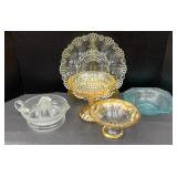 JUICER & ASSTD VINTAGE GLASSWARE