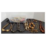 ASSTD BEADED NECKLACES: WOOD