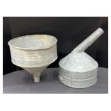 (2) GALVANIZED FUNNELS