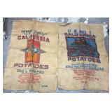 (2) BURLAP POTATO BAGS