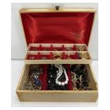 JEWELRY BOX WITH BEADED NECKLACES & MORE