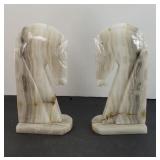 PAIR OF MARBLE BOOKENDS