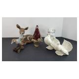 CHRISTMAS TREE PAPERWEIGHT & ASSTD ANIMAL FIGURES