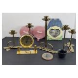 CANDLE CENTERPIECE, VANITY LIGHT & CLOCK