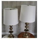 PAIR OF BRASS SIDE LAMPS