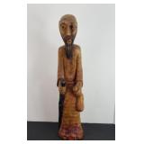 CARVED MONK STATUE