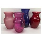 (4) COLORFUL CENTERPIECE VASES
