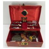 JEWELRY BOX WITH JEWELRY & MISC
