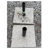 PAIR OF MARBLE BASE UMBRELLA STANDS