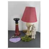MID CENTURY CHINESES STATUE, LAMP & MORE
