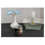 RUFFLED ART GLASS VASE & MORE