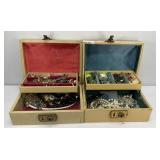 (2) SMALL JEWELRY BOXES WITH JEWELRY