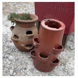 (2) CHICKEN FEEDER PLANTERS