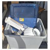 TOTE OF MISC: KOHLER TOWEL BAR, LAMP SHADE & MORE