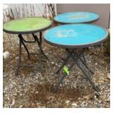(3) COLORFUL FOLDING SIDE TABLES