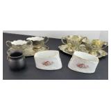 CREAM & SUGAR AND SPOON HOLDERS