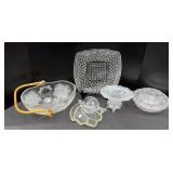 CRYSTAL GLASS SERVING PIECES