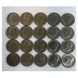 (20) KENNEDY HALF DOLLAR COINS