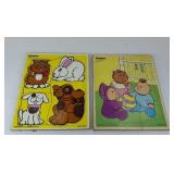 (2) VINTAGE PLAYSKOOL WOOD PUZZLES: 1985 & 1991