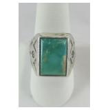 STERLING SILVER RING W/ TURQUOISE COLORED STONE