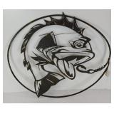 BASS FISH LASER CUT METAL SIGN