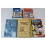(5) VINTAGE ANTIQUE COLLECTOR BOOKS