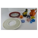 RUBY THUMBPRINT PLATE, CHILDS REAMER, ASSTD GLASS