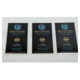 (3) PURE SILVER 1 GRAIN COLLECTOR CARDS
