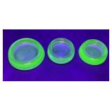 (3) URANIUM GLASS FLOOR PROTECTOR