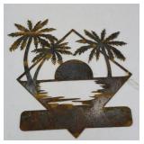 BEACH SIDE SUNSET METAL SIGN