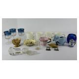 (3) RARE THUMBPRINT BLUE CORDIALS & MORE