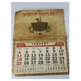 1942 ROOSTON GRAIN COMPANY INDIANA CALENDAR
