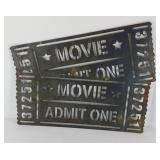 MOVIE TICKET DECORATIVE METAL SIGN