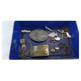 BELT BUCKLES, WATCH CHAIN & MORE