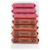 (7) ROLLS OF WHEAT PENNIES 1940s & 1950s