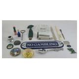 ADVERTISING & NO GAMBLING METAL SIGN