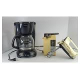 COFFEE MAKER, CAN OPENER & MIXER
